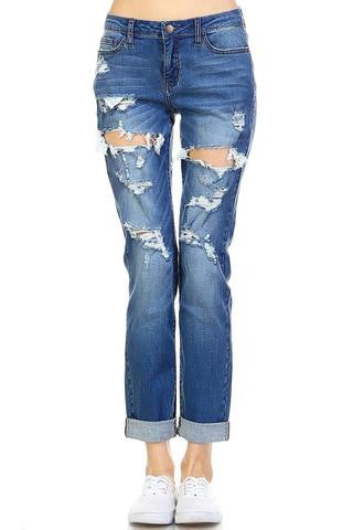 Distressed Boyfriend Jeans