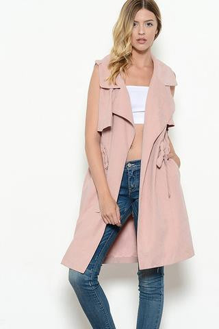 Dusty Rose Trench Vest